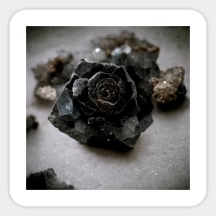 Black Rose Druzy Quartz Sticker